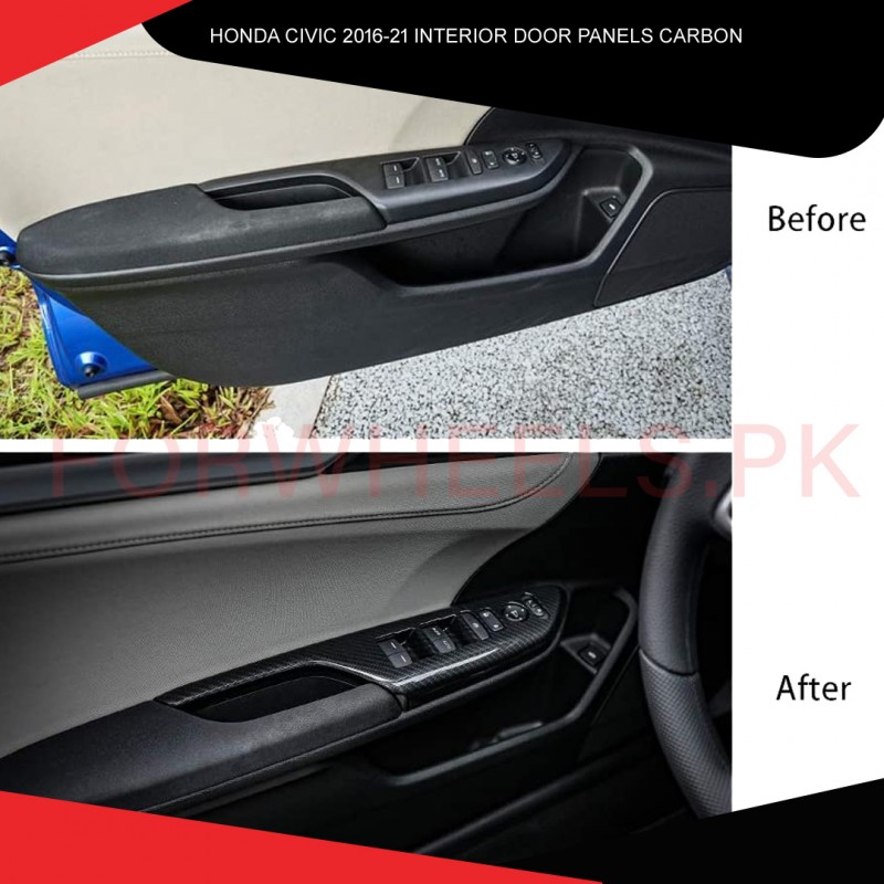 Honda Civic 2016-21 Interior Door Panels Carbon