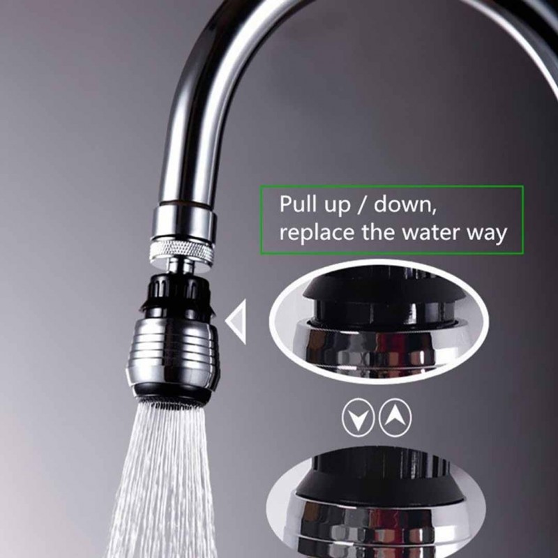 2 Modes Faucet 360° Rotating Kitchen Sink Faucet with Sprayer