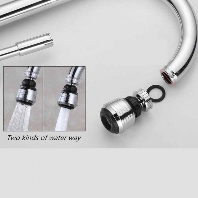 2 Modes Faucet 360° Rotating Kitchen Sink Faucet with Sprayer