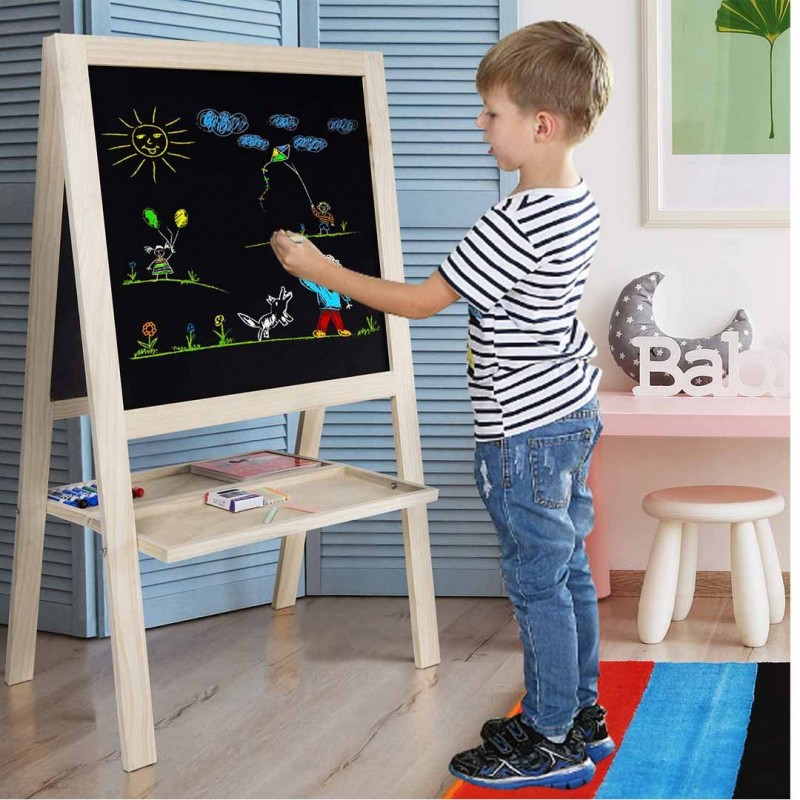 Wooden Double Sided Whiteboard And Blackboard Toy