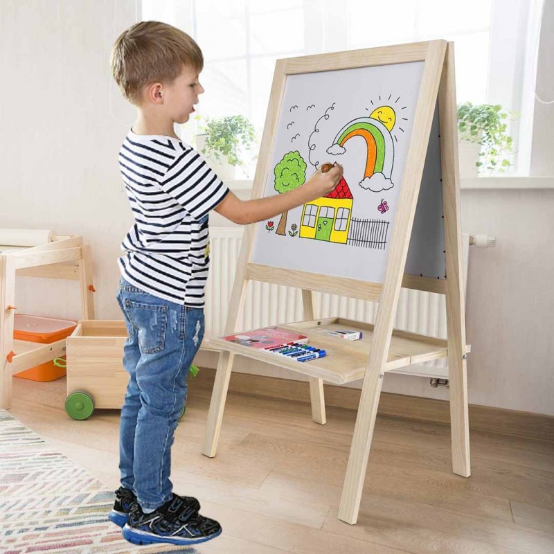 Wooden Double Sided Whiteboard And Blackboard Toy
