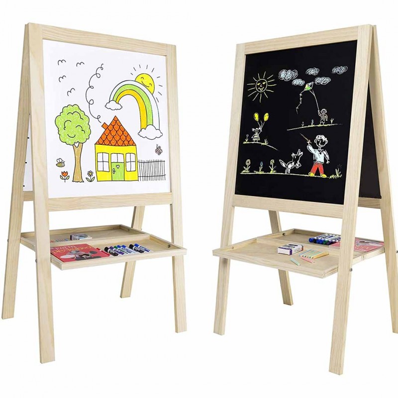 Wooden Double Sided Whiteboard And Blackboard Toy