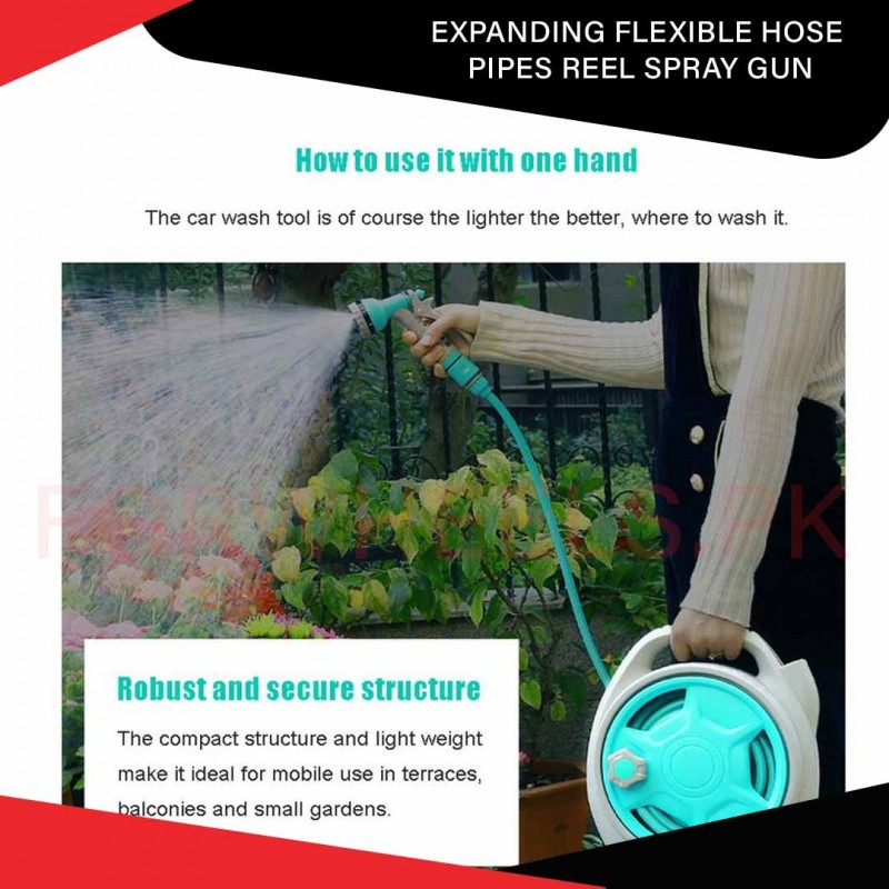 Expanding Flexible Hose Pipes Reel Spray Gun