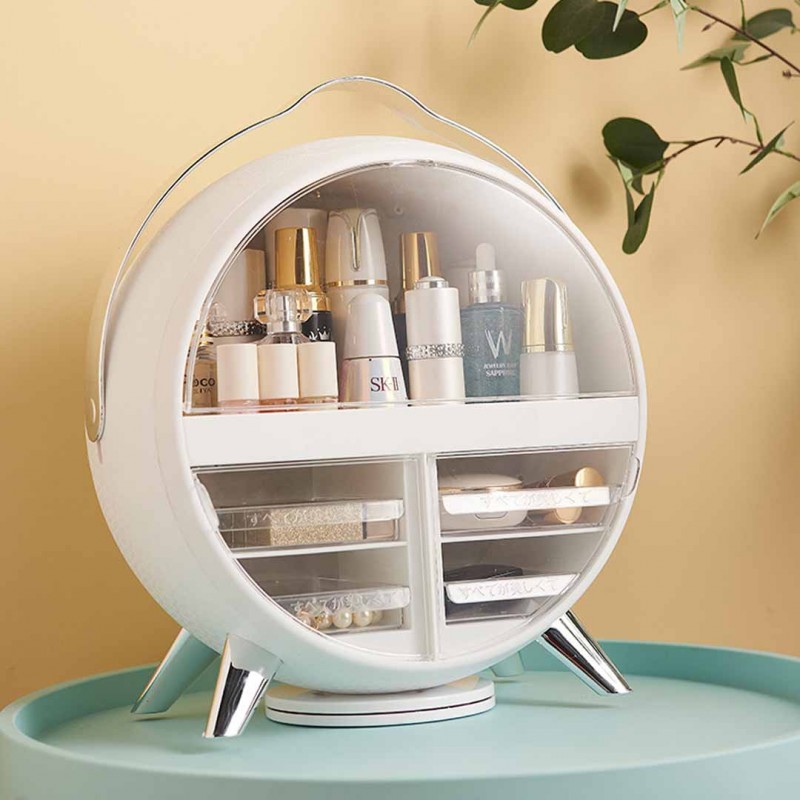 360 Rotating Cosmetic Organizer With Led Light
