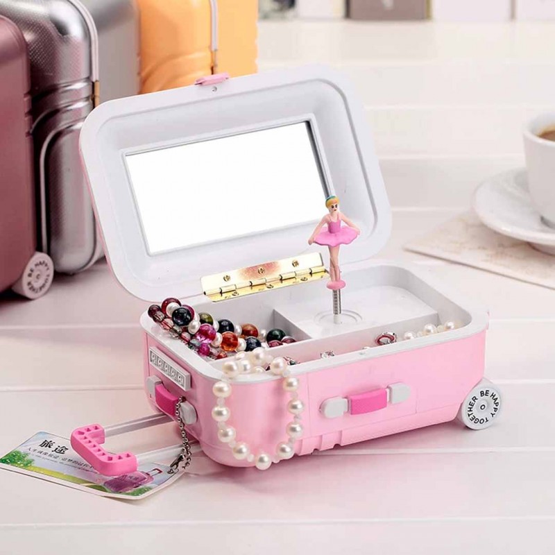 Fashion Luggage Music Box Jewelry Box