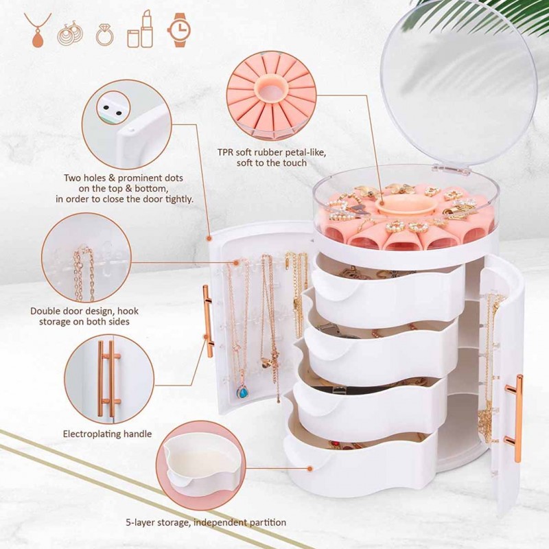 5-Layer Jewelry Storage Case With Drawers