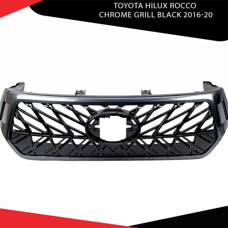 Toyota Hilux Rocco Chrome Grill Black 2016-20