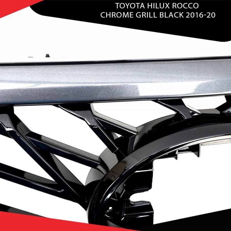 Toyota Hilux Rocco Chrome Grill Black 2016-20