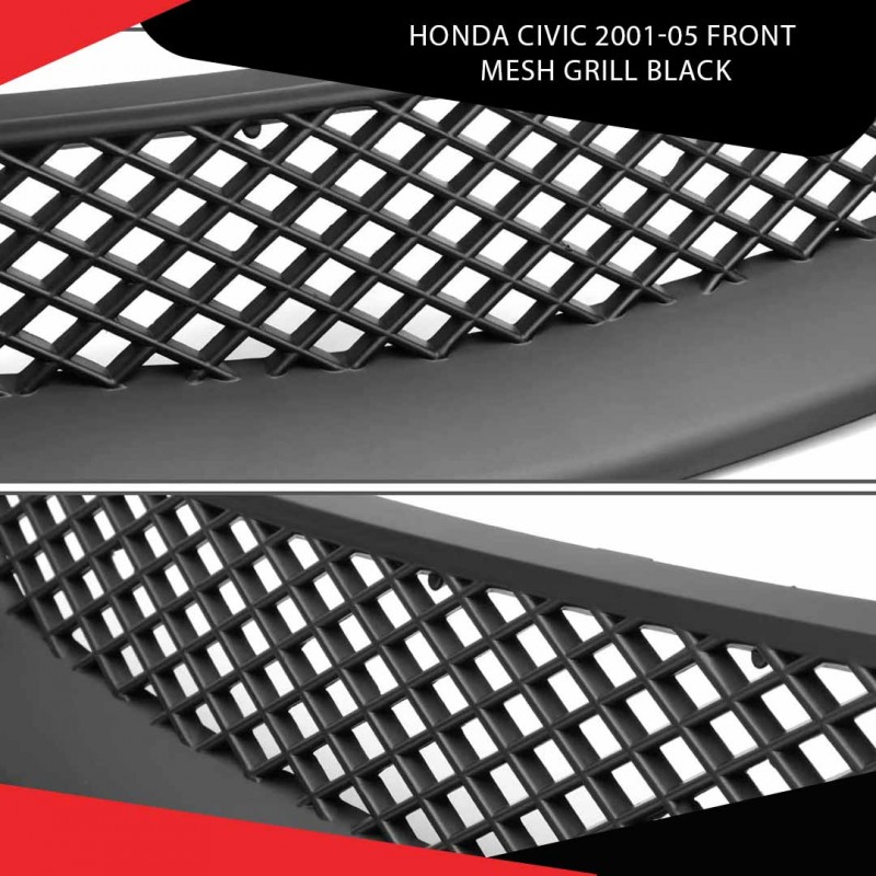 Honda Civic 2001-05 Front Mesh Grill Black