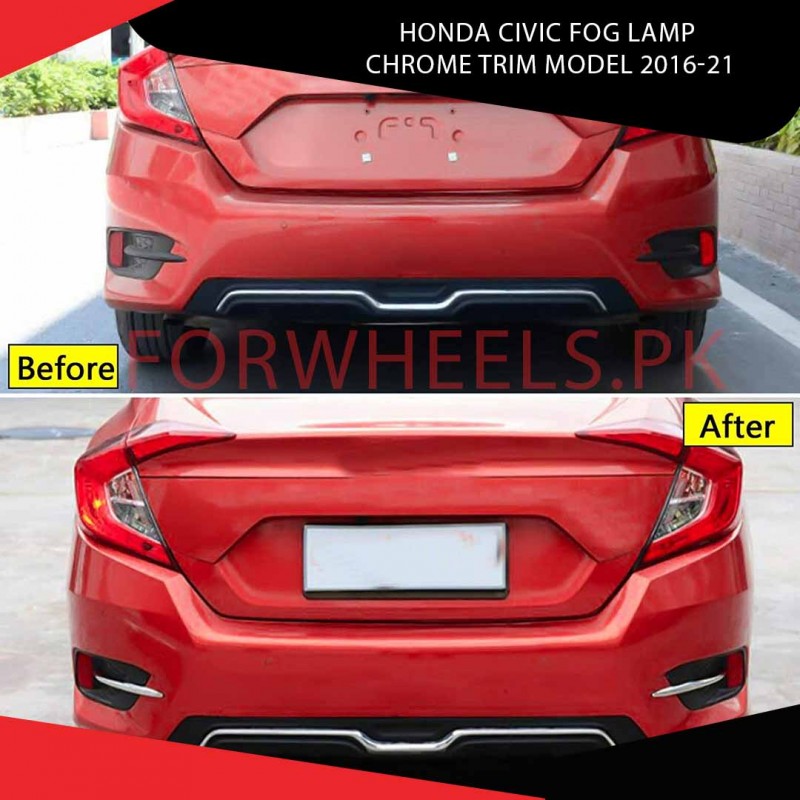Honda Civic Rear Reflector Chrome Trim Model 2016-21