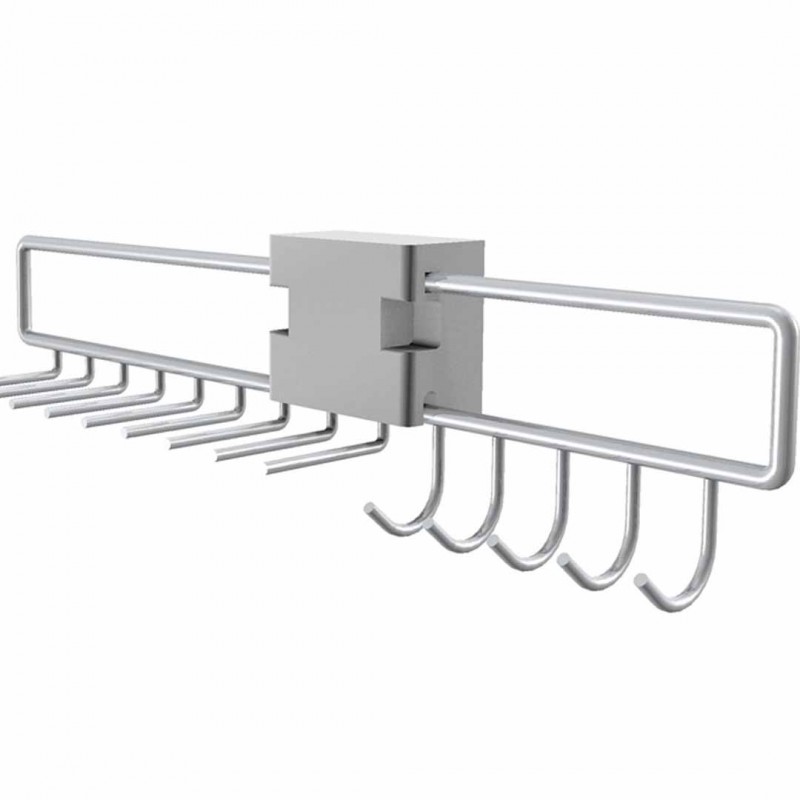 Tie And Belt Rack, Extending, For 9 Ties And 5 Belts
