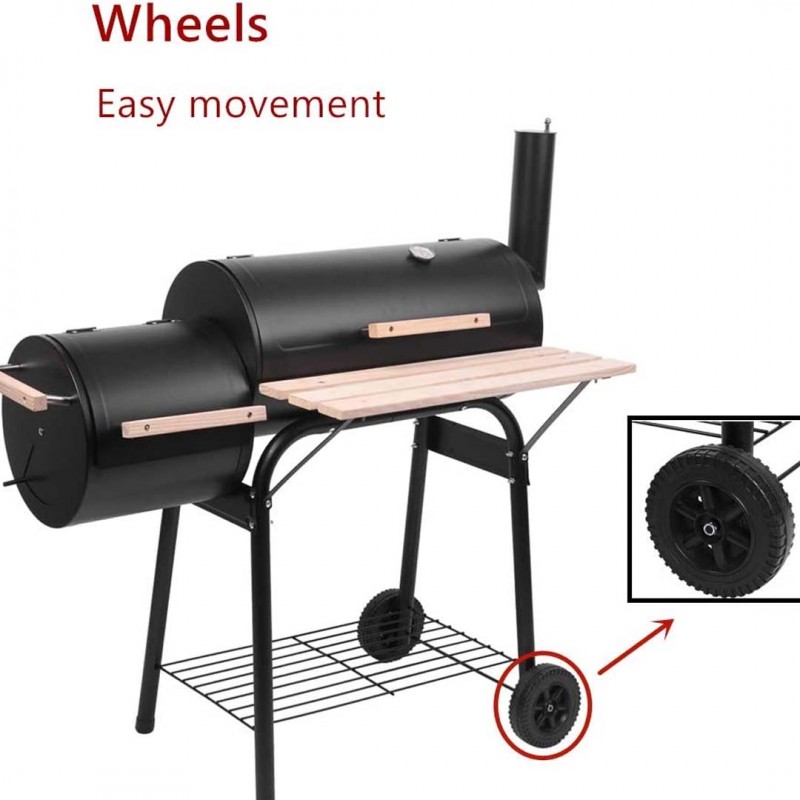 BBQ Smoker Charcoal Grill Roaster Portable Outdoor Camping Barbecue 2 in 1