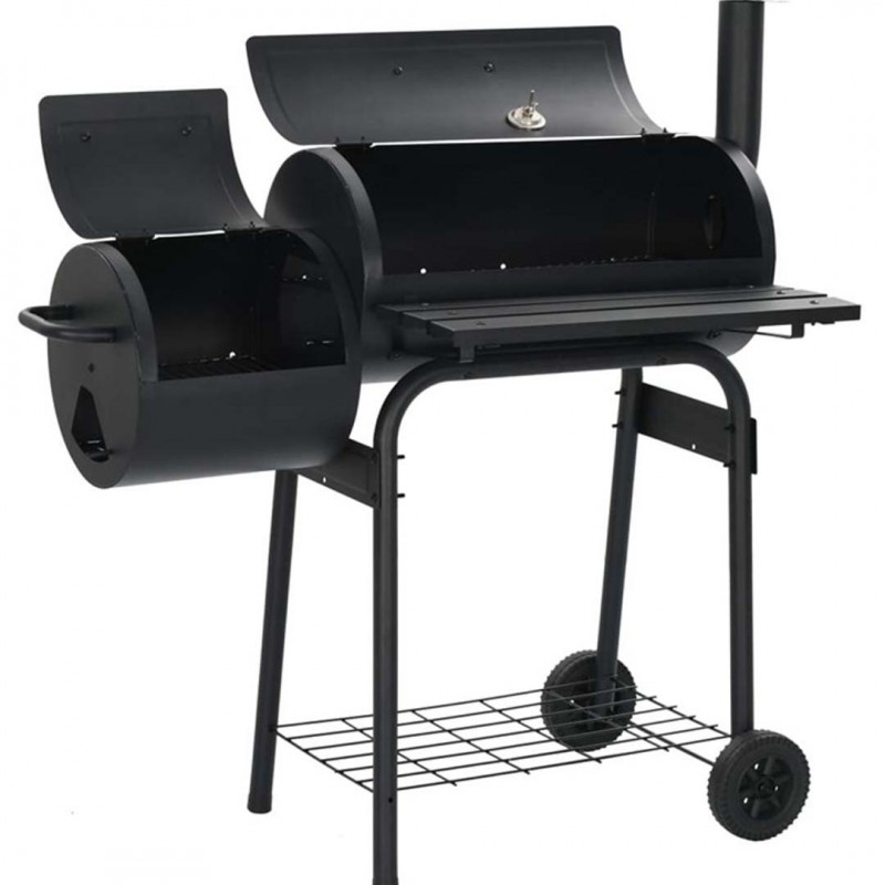 BBQ Smoker Charcoal Grill Roaster Portable Outdoor Camping Barbecue 2 in 1