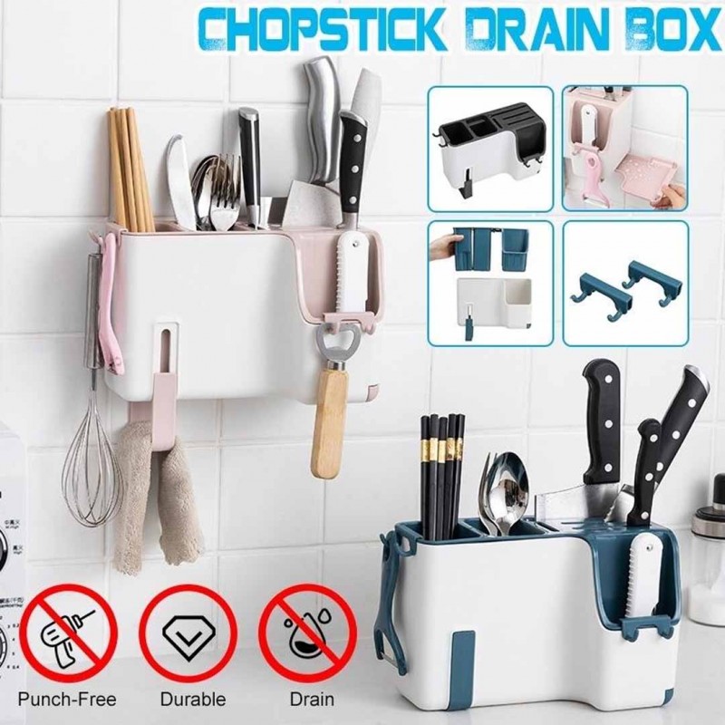 Wall Mount Utensil Knife Rack Organizer