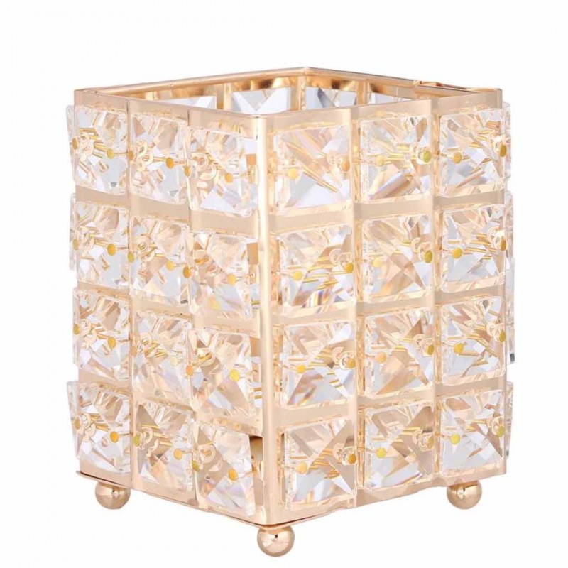 Elegant Metal Crystal Makeup Brush Holder