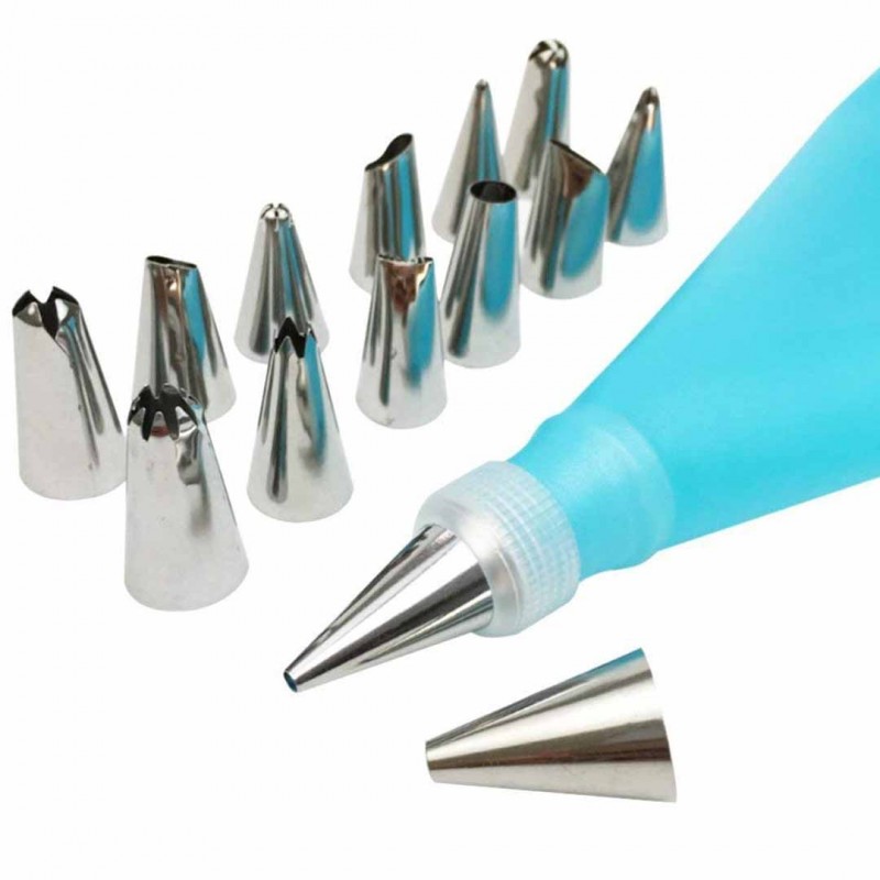 Ultimate 27 Piece Cake Decorating Nozzle Set with Piping Bag