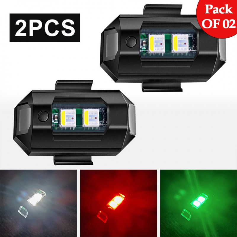 Multicolor Universal Flight Light For Bike (Pack Of 02)