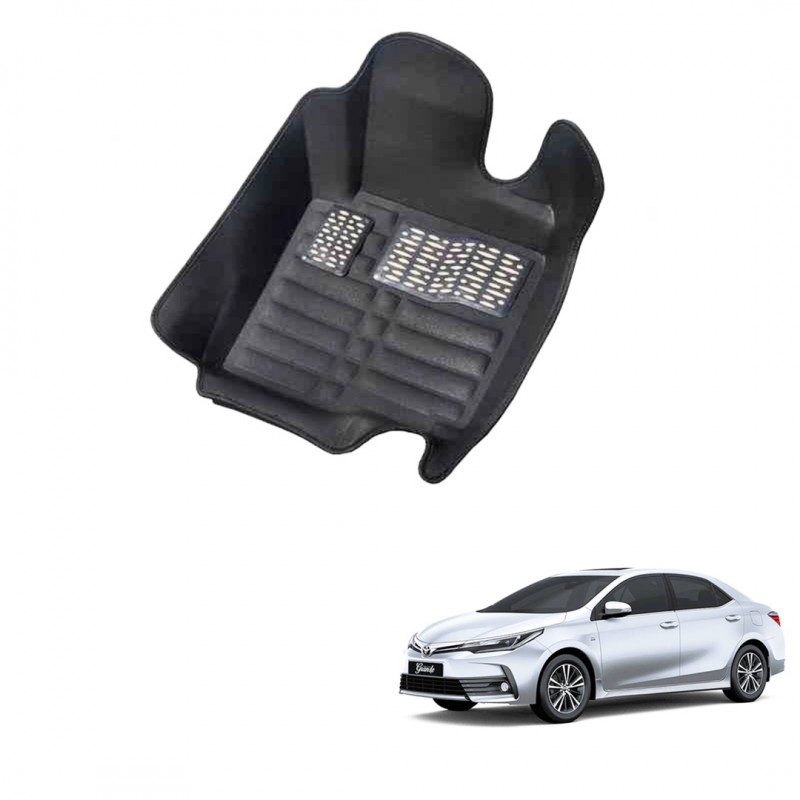 Car 5d Floor Mats (Toyota Corolla 2014-2020 Black Color)