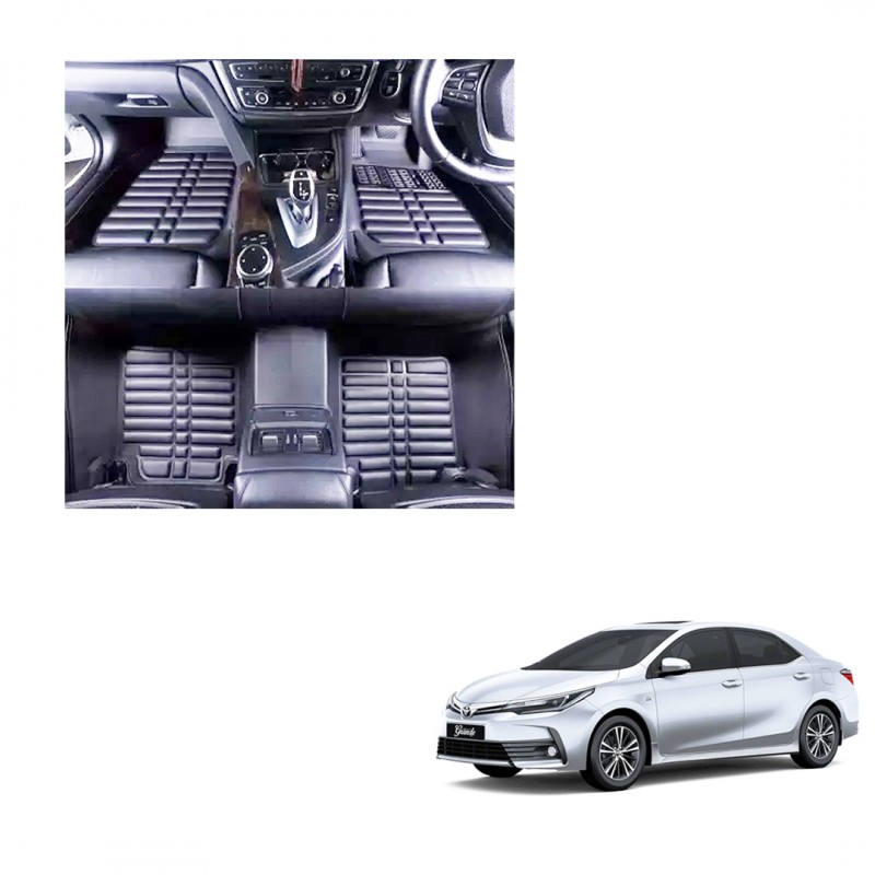 Car 5d Floor Mats (Toyota Corolla 2014-2020 Black Color)
