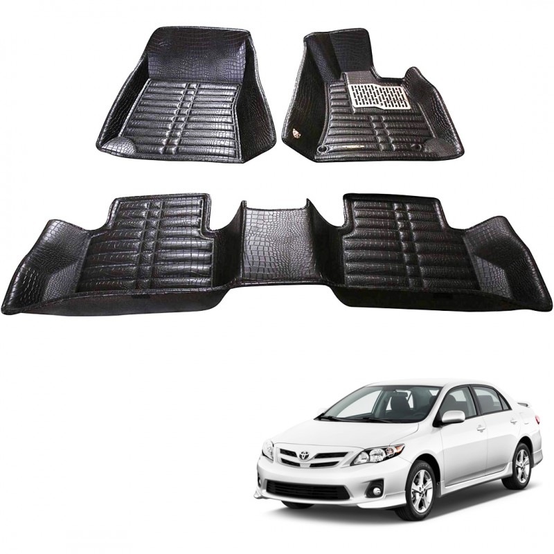 Car 5d Floor Mats (Toyota Corolla 2009-2013 Black Color)