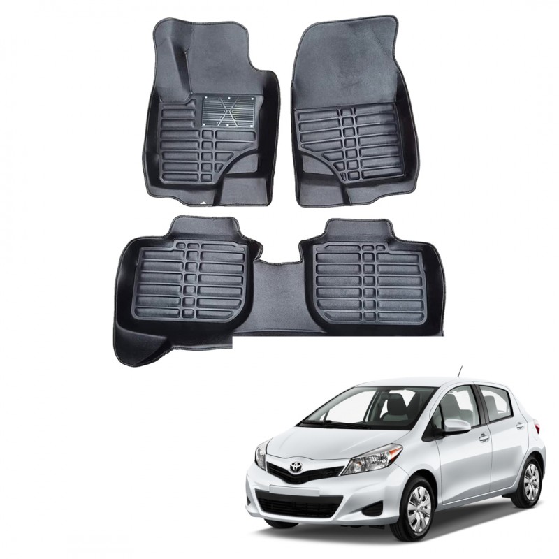 Car 5d Floor Mats (VITZ 2012-15 BLACK)
