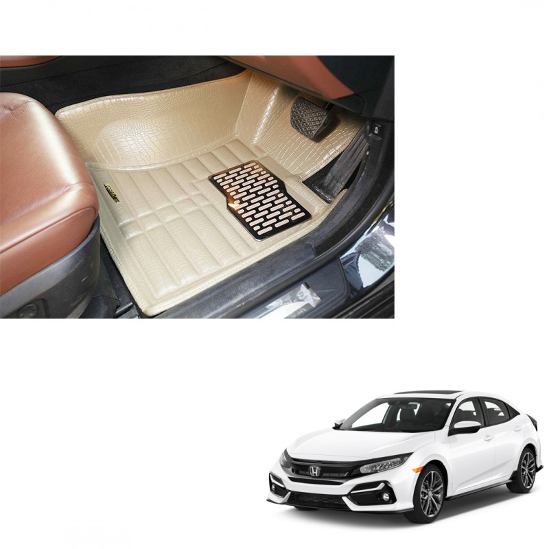 Car 5d Floor Mats (Honda Civic 2017-2021 Beige Color