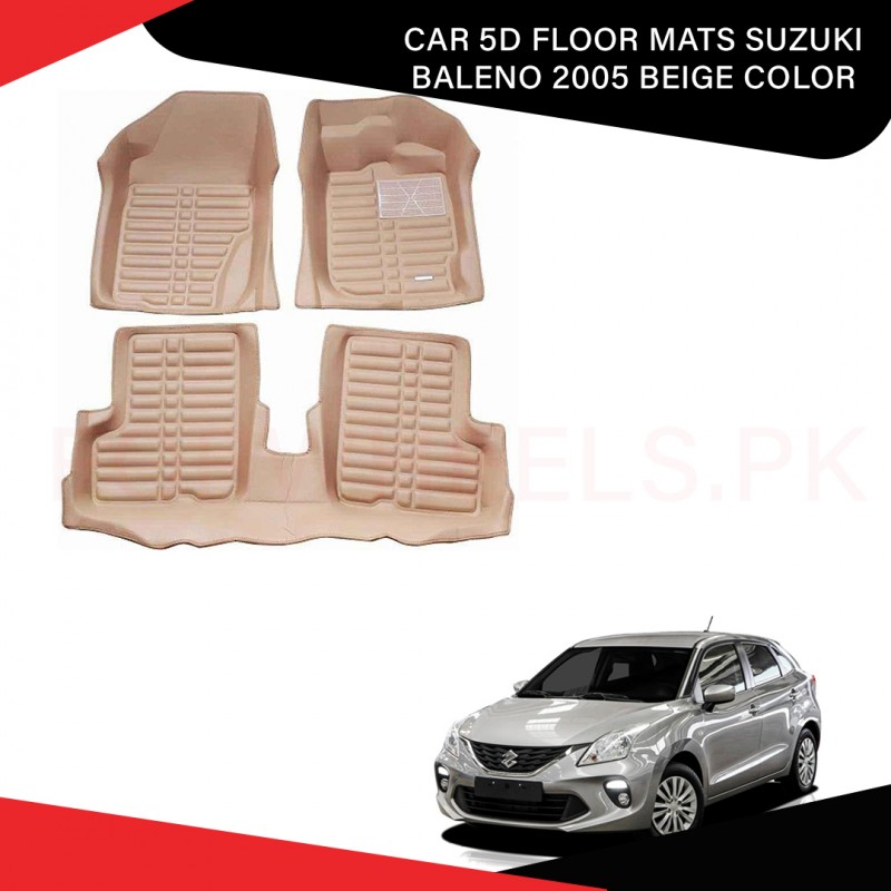 Car 5d Floor Mats (Suzuki Baleno 2005 Beige Color)