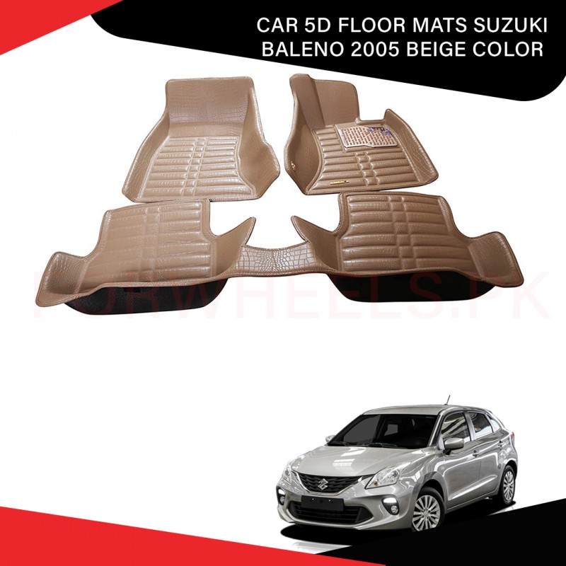 Car 5d Floor Mats (Suzuki Baleno 2005 Beige Color)