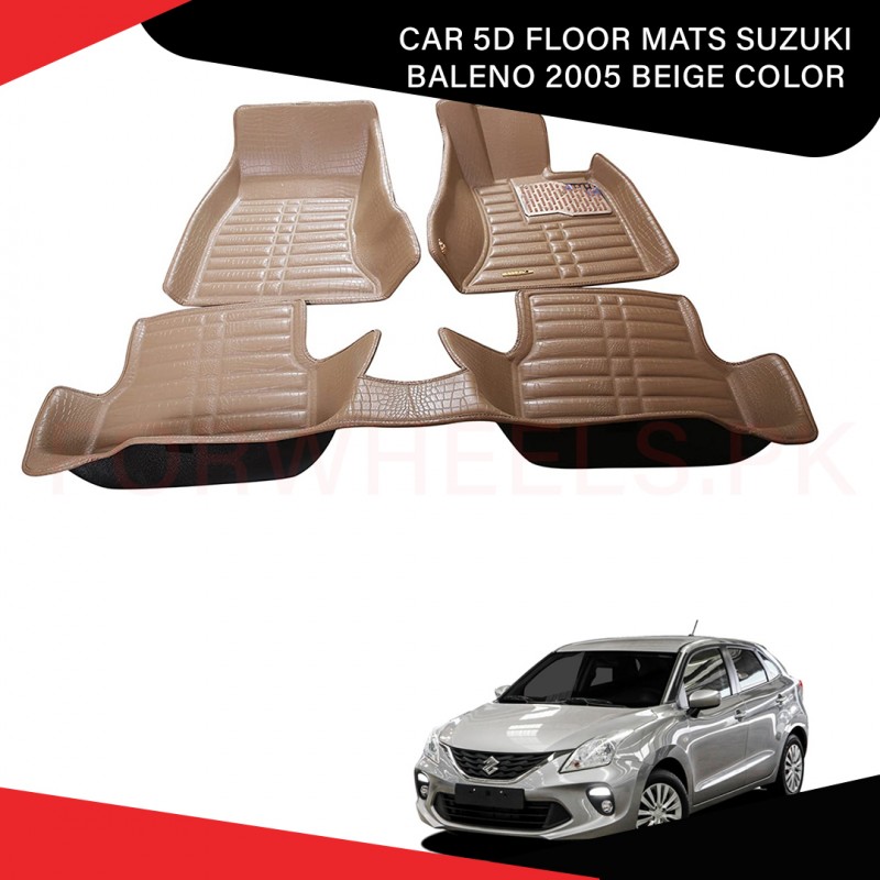 Car 5d Floor Mats (Suzuki Baleno 2005 Beige Color)