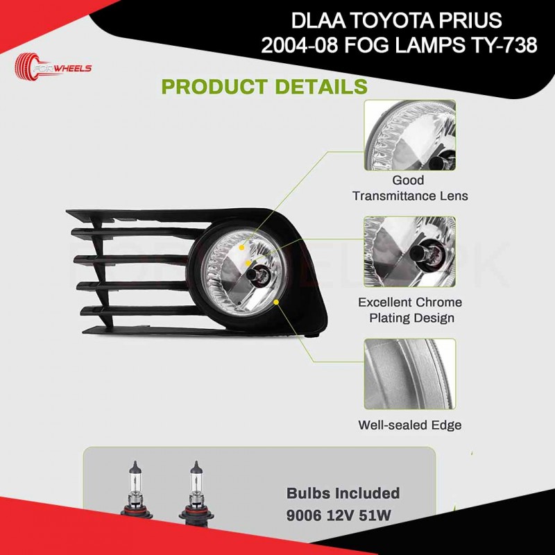 Dlaa Toyota Prius 2004-08 Fog Lamps Ty-738