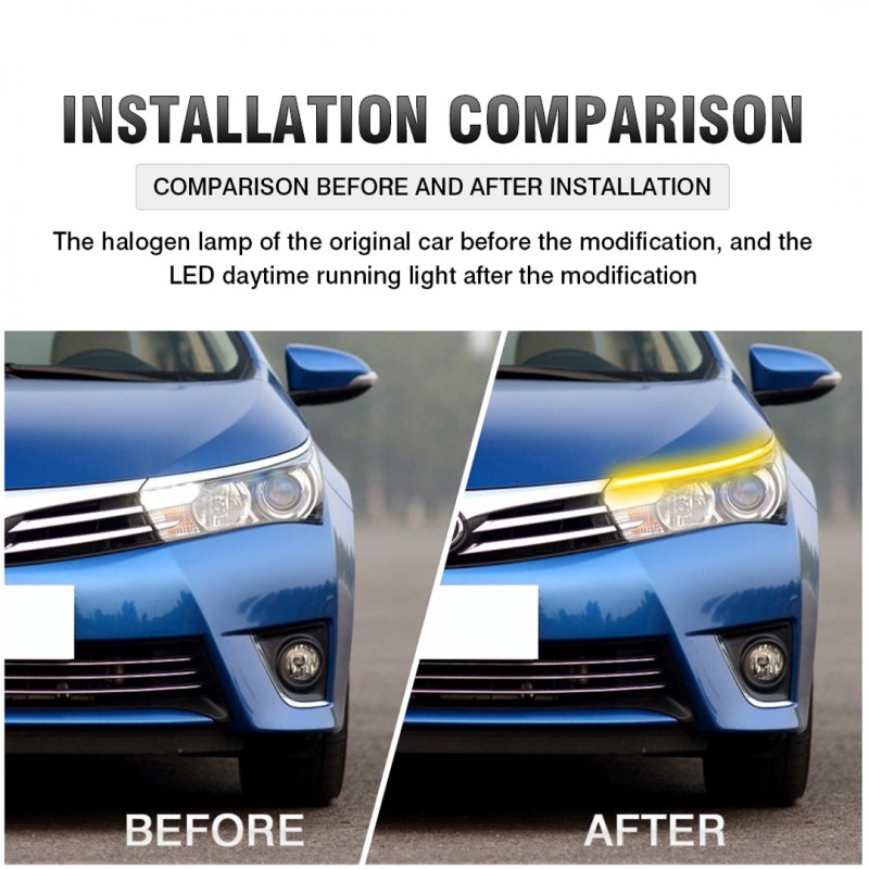 Toyota Corolla 2014-2017 Eyebrow Audi Style DRL LED