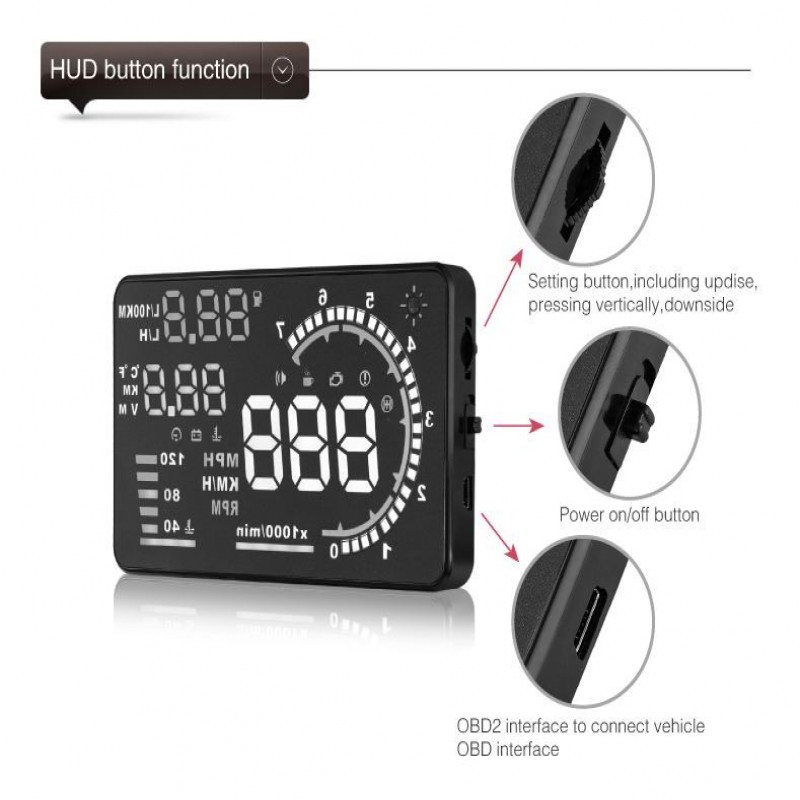 Car Hud Head Up Display Speed Meter