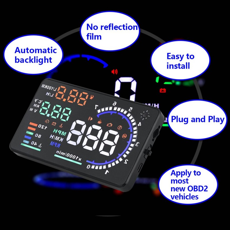 Car Hud Head Up Display Speed Meter