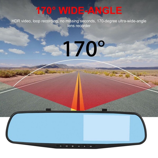 Car DVR Mirror Dual Camera Front/Back 1080p Record Every Angle of