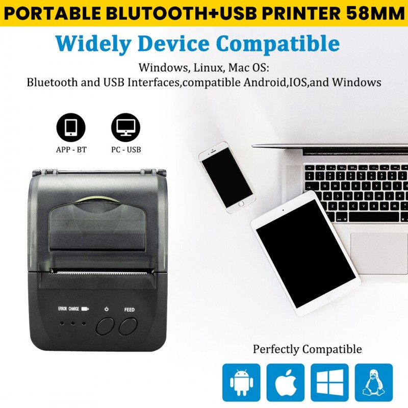 BT450M Mini Portble Bluetooth +USB Printer 58mm