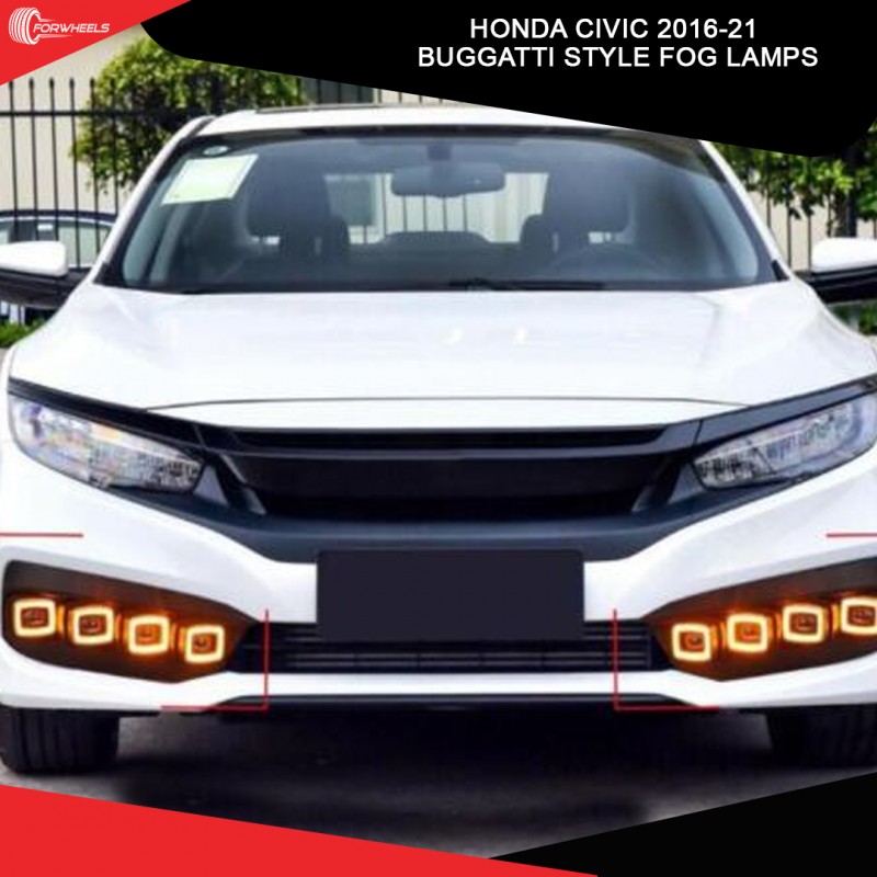 Honda Civic 2016-21 Buggatti Style Fog Lamps