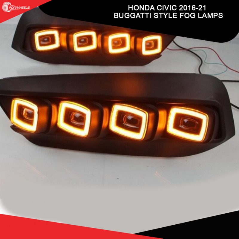 Honda Civic 2016-21 Buggatti Style Fog Lamps
