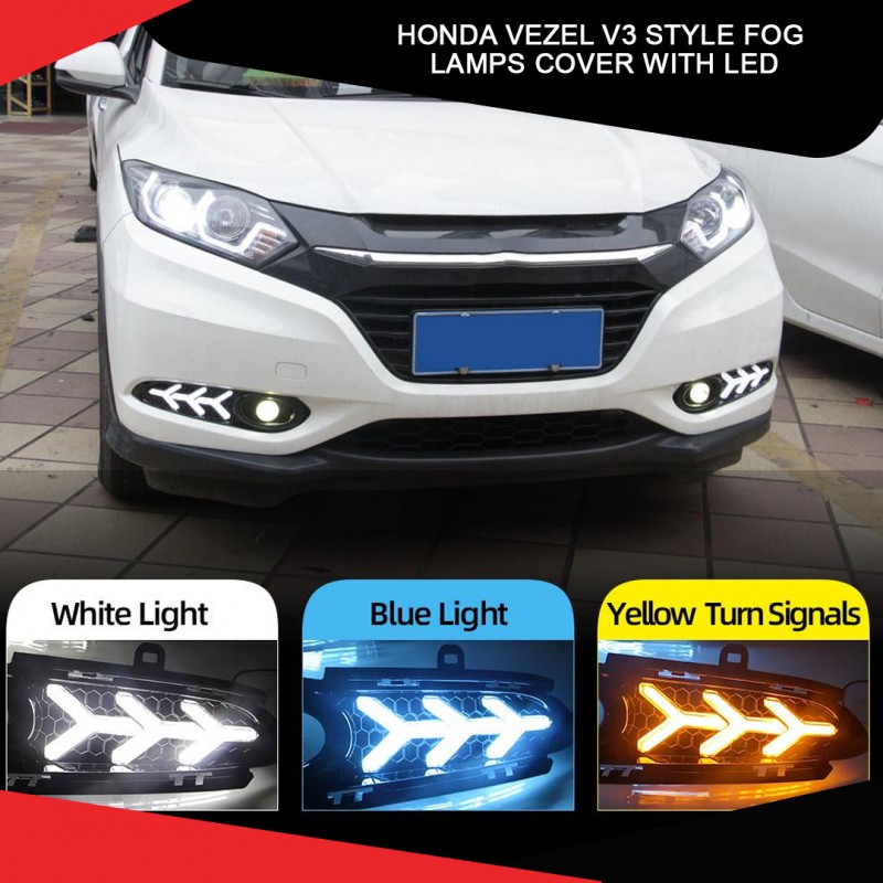 Honda Vezel V3 Style Fog Lamps Cover With Led