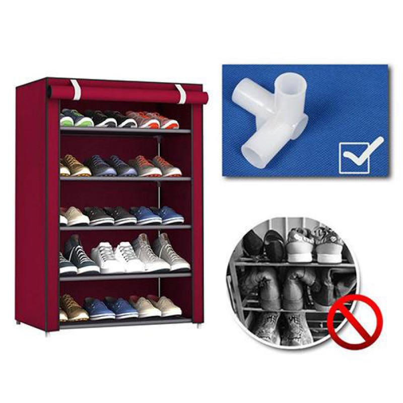 Shoe Rack With Dustproof Cover Shoe Stands 05 Layers