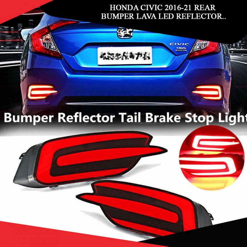 Honda Civic 2016-21 Rear Bumper Lava Led Reflector..