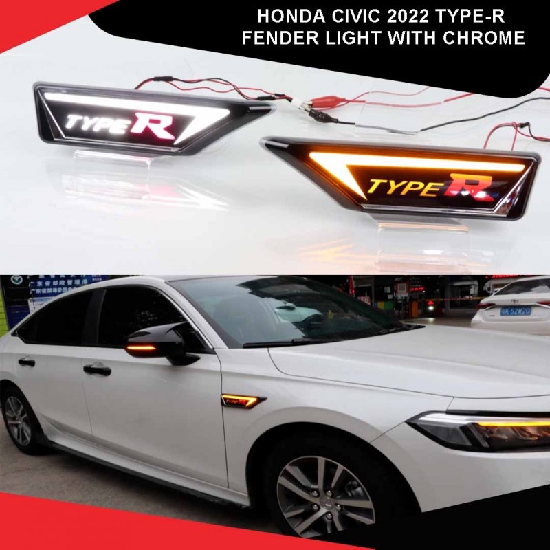Type R Lights Honda Civic 2022 Type-R Fender Light with Chrome