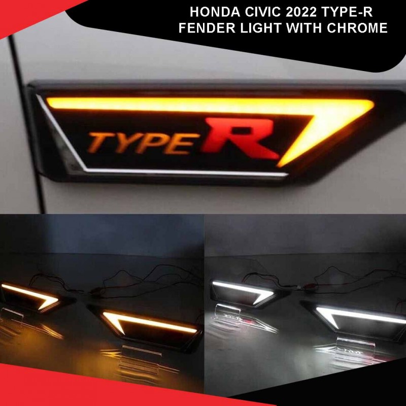 Type R Lights Honda Civic 2022 Type-R Fender Light with Chrome