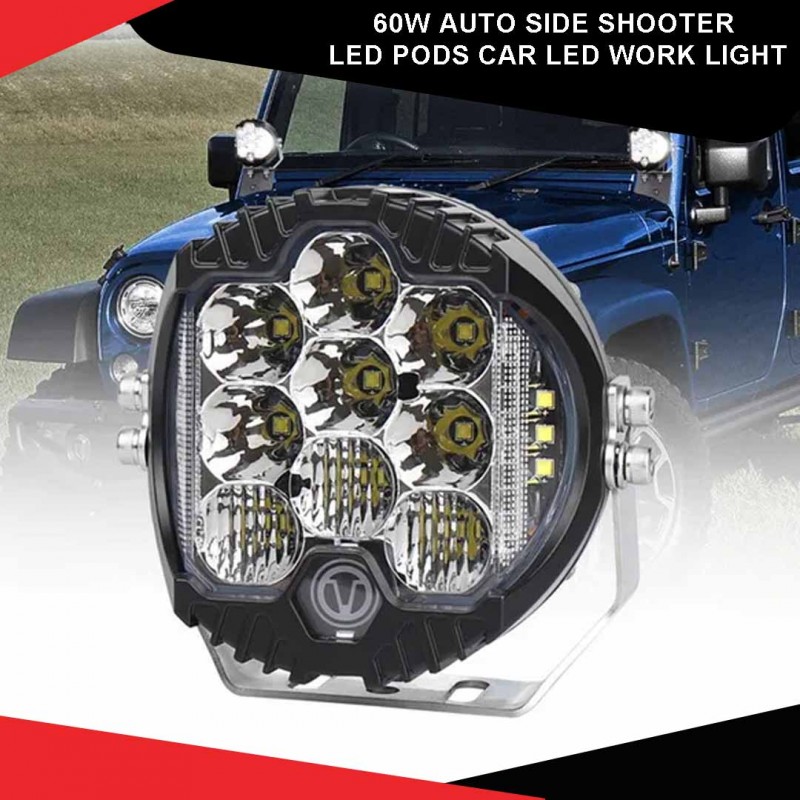 60W Auto Side Shooter LED Pods Car LED Work Light.