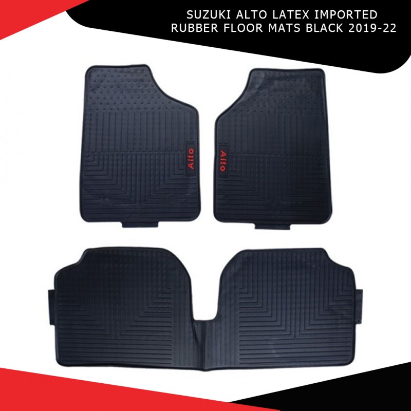 Suzuki Alto Latex Imported Rubber Floor Mats Black 2019-22