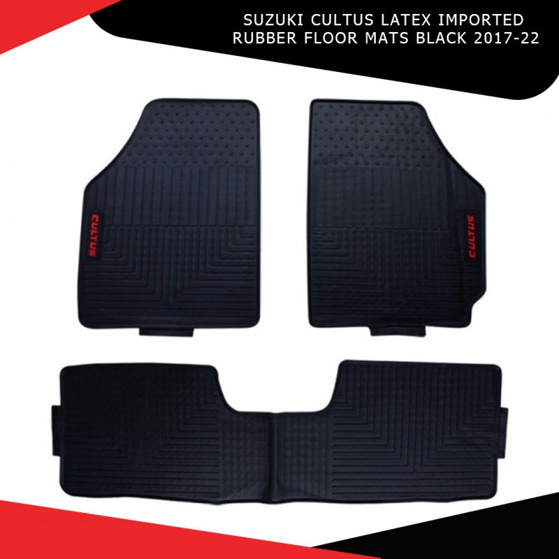 Suzuki Cultus Latex Imported Rubber Floor Mats Black 2017-22