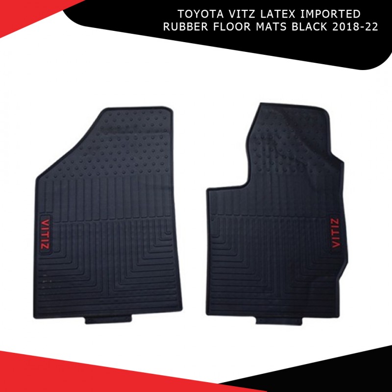 Toyota Vitz Latex Imported Rubber Floor Mats Black 2018-22
