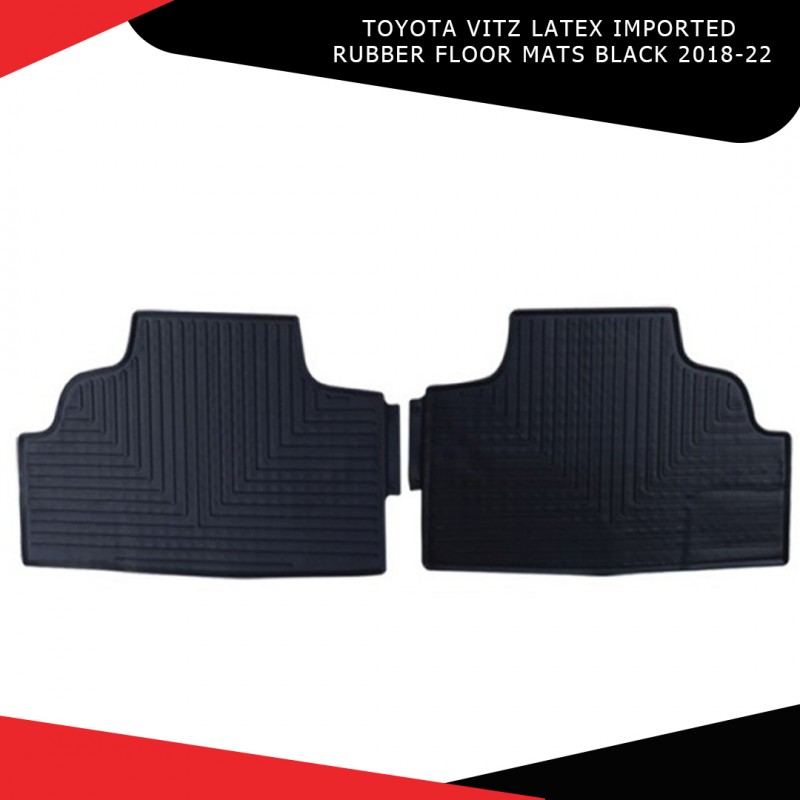 Toyota Vitz Latex Imported Rubber Floor Mats Black 2018-22