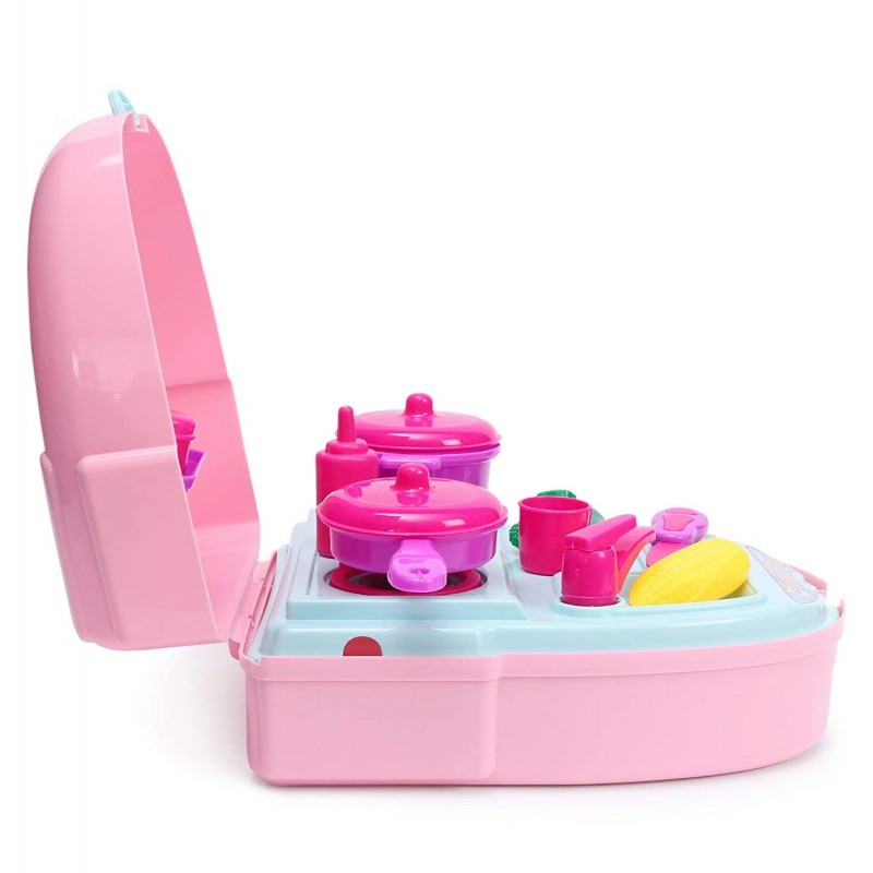 2 In 1 School Bag Turn Into Kitchen Set Toy For Kids
