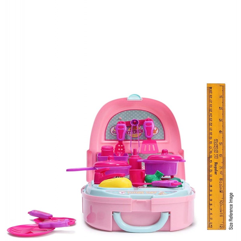 2 In 1 School Bag Turn Into Kitchen Set Toy For Kids