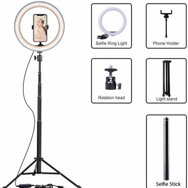 33cm Led Studio Camera Ring Light Photography With Mobile Holder | Shopright.pk 